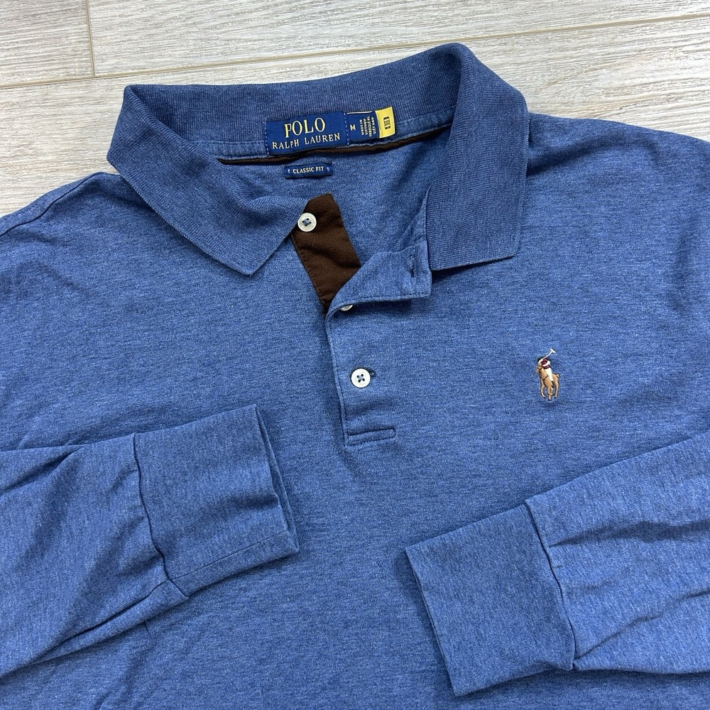 Polo Ralph Lauren Mens Medium Luxury Jersey Long Sleeve Logo Cotton Classic Fit
